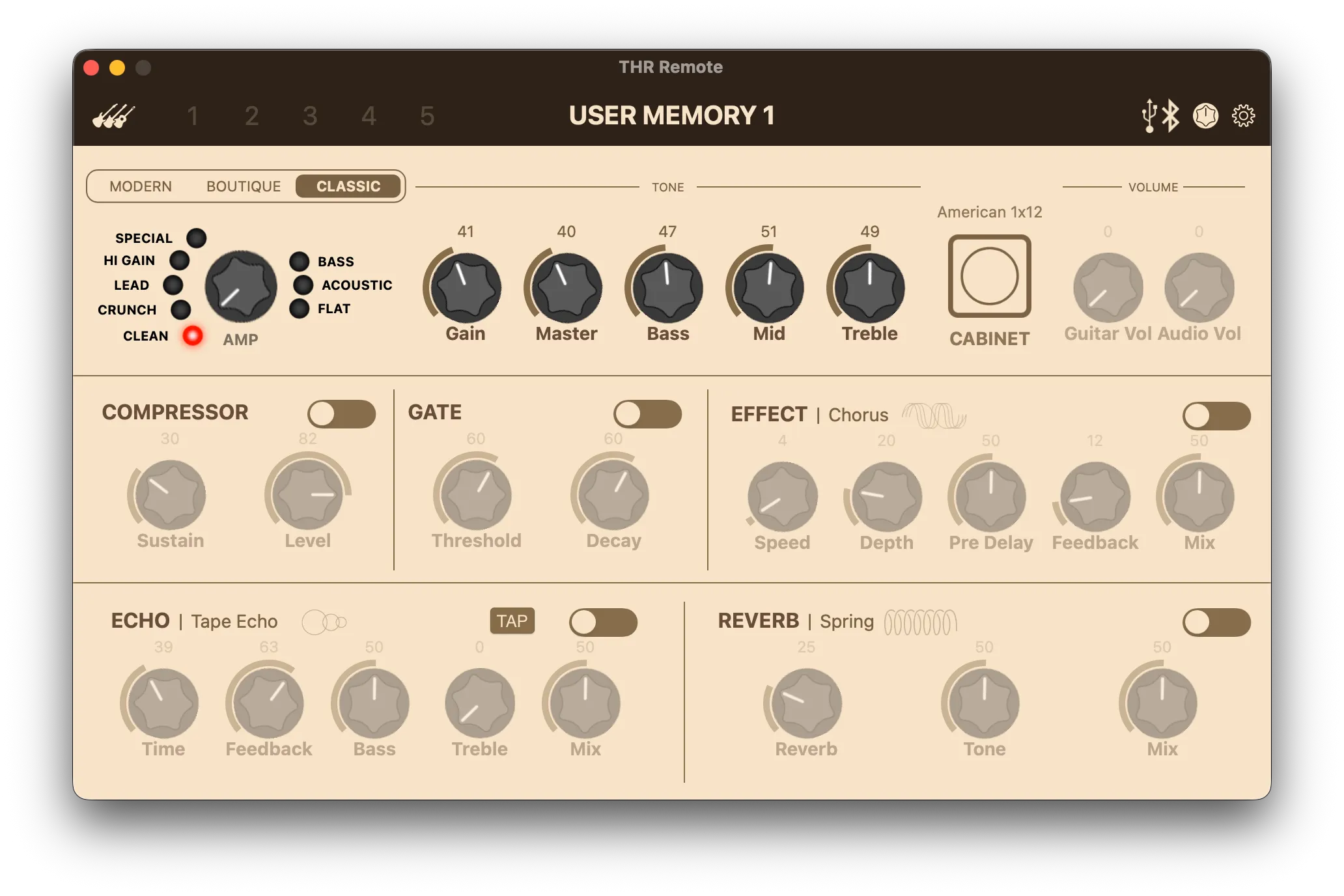 Yamaha THR Remote UI